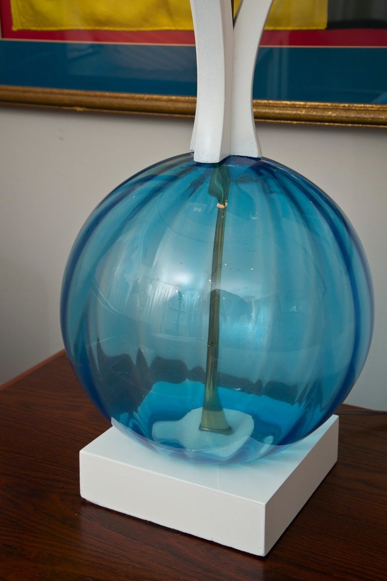 Mid-20th Century Rare Malibu  Modern Pomegranate Lamp Pair