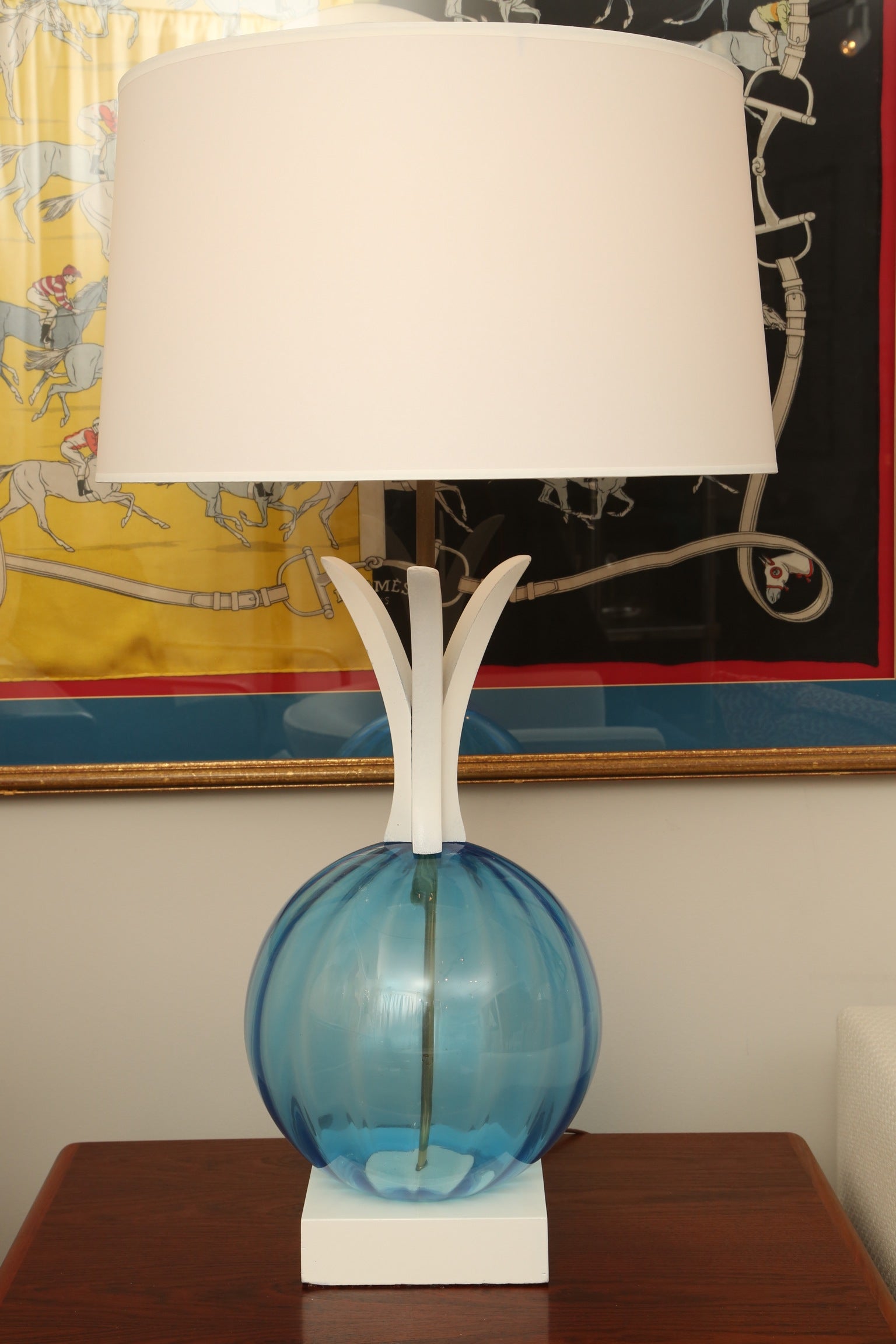 Rare Malibu  Modern Pomegranate Lamp Pair