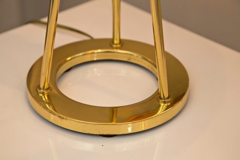 Vintage Brass Tripod Lamp Pair