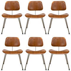 Set of 6 Retro Eames DCM Chairs