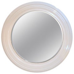 Mid-Century White Lacquer Mirror
