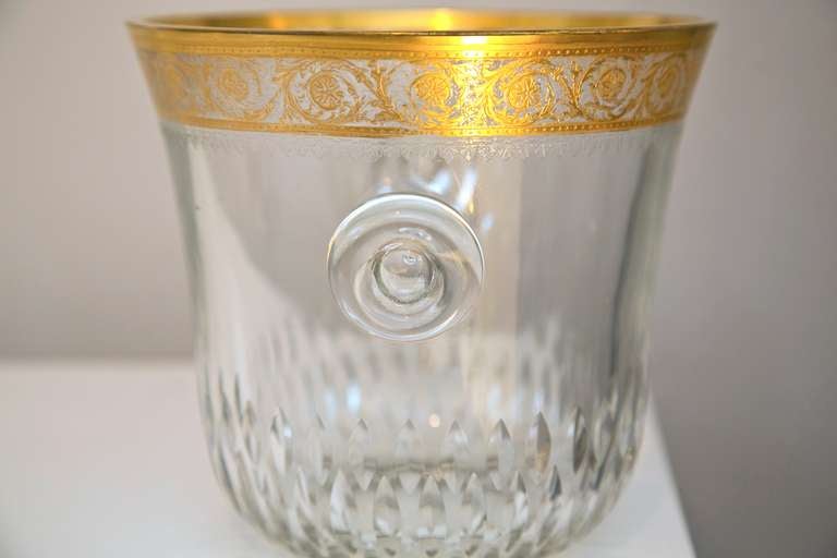 Art Nouveau Saint-Louis Thistle Crystal Ice Bucket