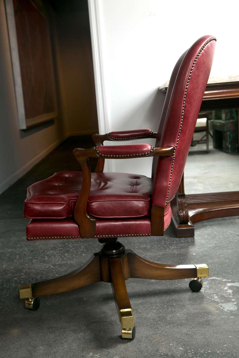 Late 20th Century Fine Vintage Leather Desk Chair