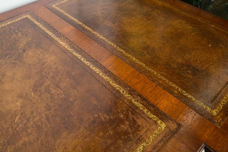 Neoclassical Style Burl Yew Wood Desk 1
