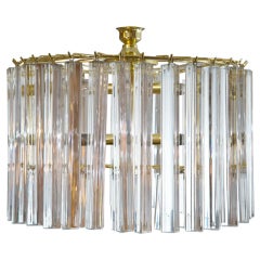 1970's Crystal and Lucite Drum Chandelier