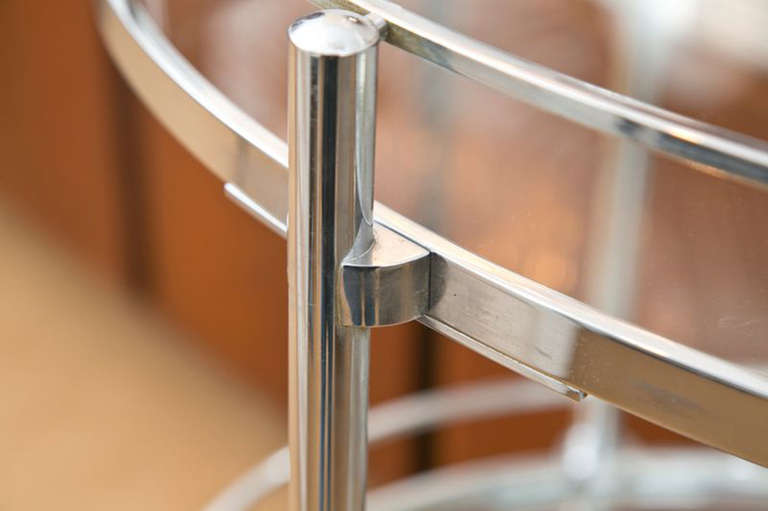 American Mid-Century Tri-Level Chrome Bar Cart