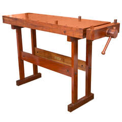 Retro Rhodesian Teak Work Bench