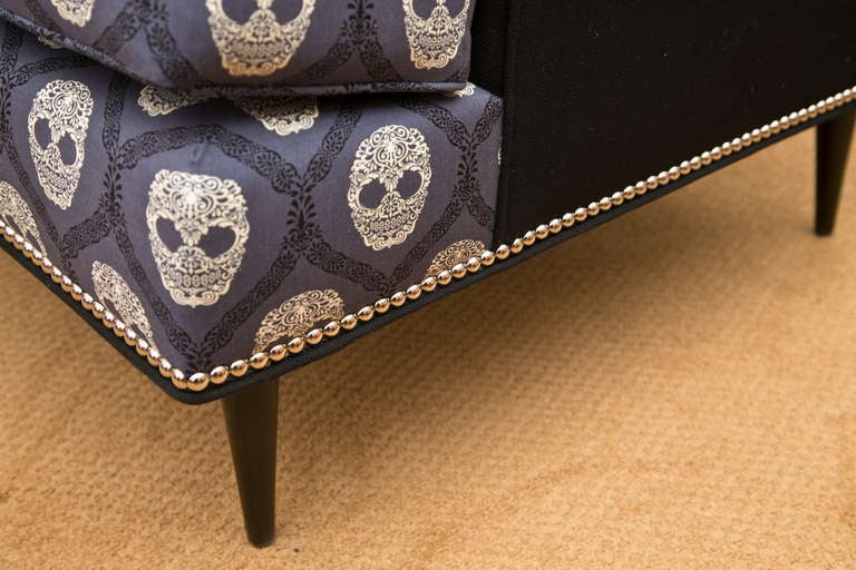 American Mid-Century Skull Fabric Chair