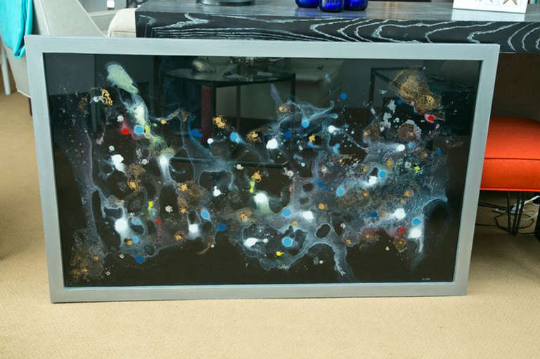 Psychedelic Reverse Paint on Glass Art