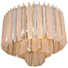 Mid-Century Modern Lucite Prism Chandelier