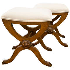 Vintage X-Stretcher Ottomans