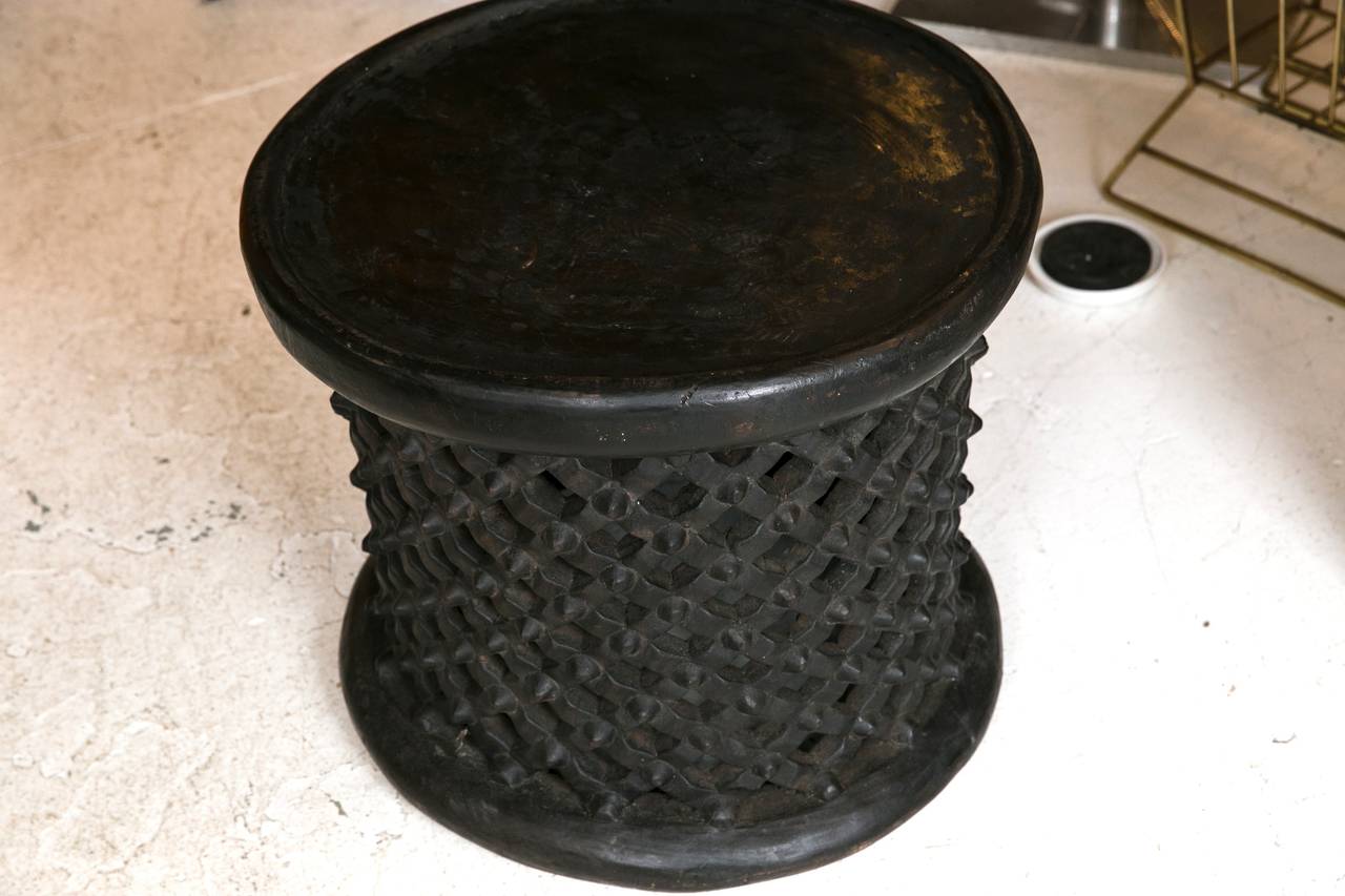 Cameroon Drum Side Cocktail Table