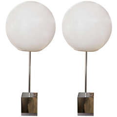 1960's Globe Lamp Pair by Robert Sonneman