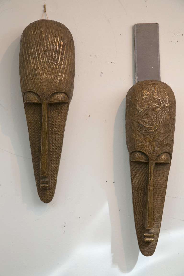 Tribal Traditional Brass Sheathed Masks