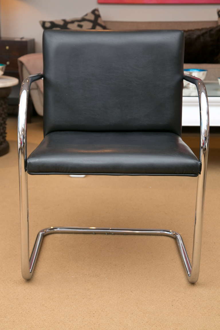 Late 20th Century Set of Six Brno Style Tubular Chairs