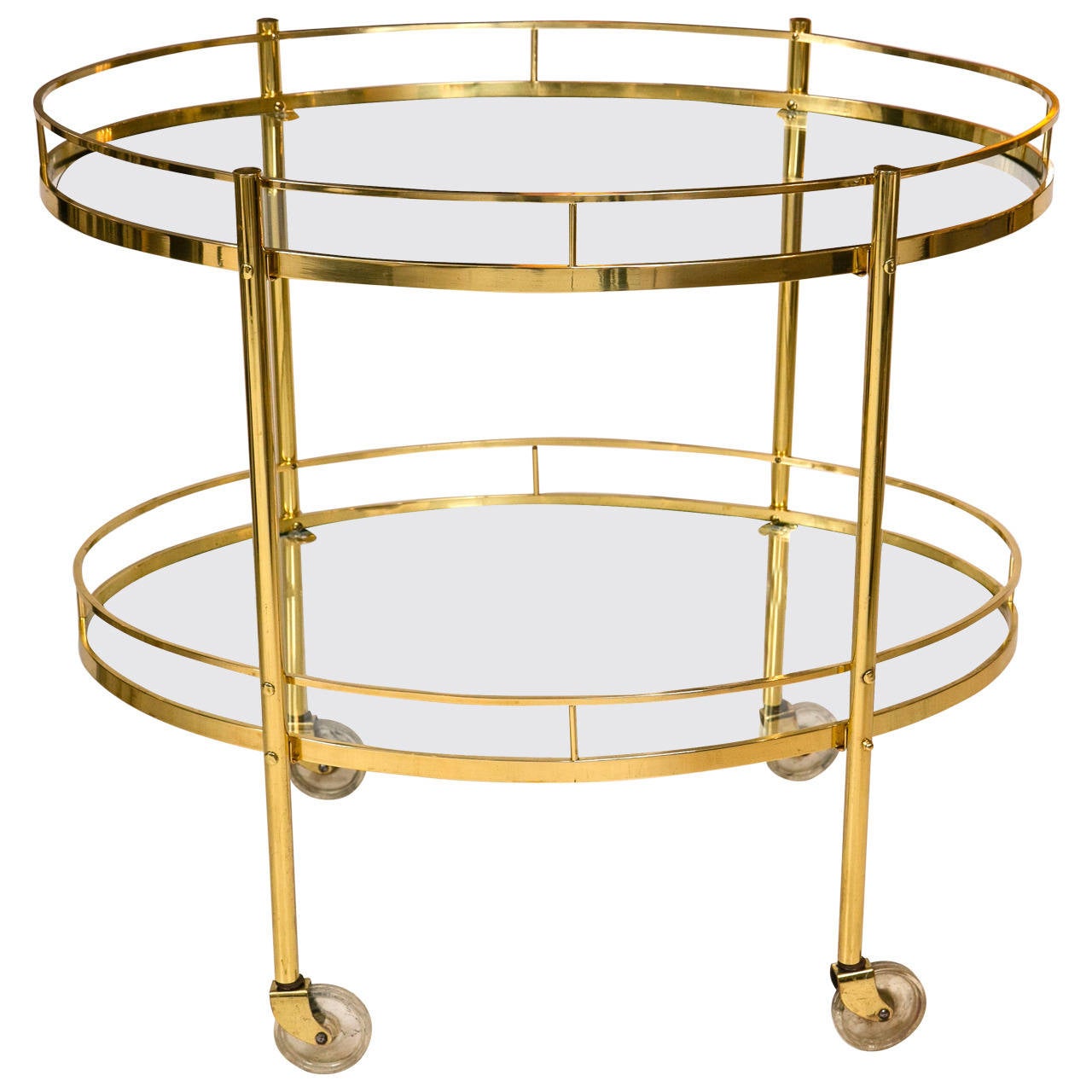 Midcentury Brass Bar Cart at 1stDibs