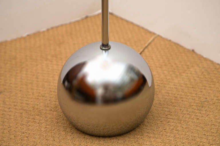 Mid-Century Modern Mid-Century Chrome Ball Base Floor Lamp