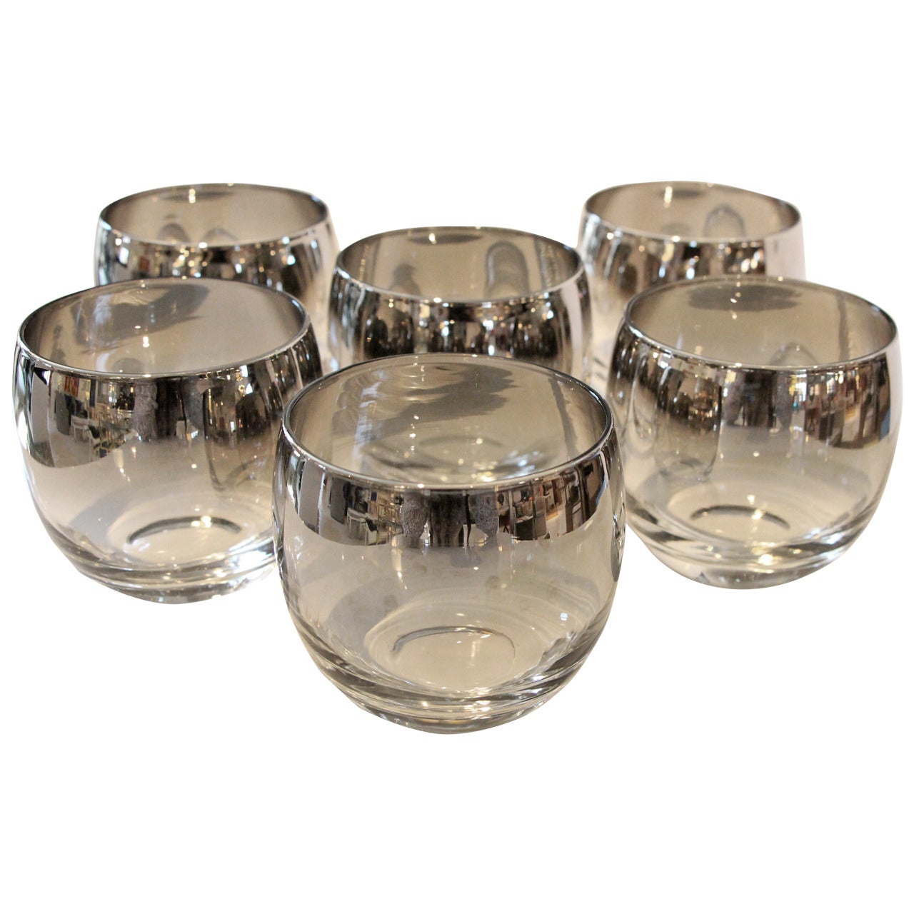 Set of Dorothy Thorpe Silver Fade Roly Poly Glasses