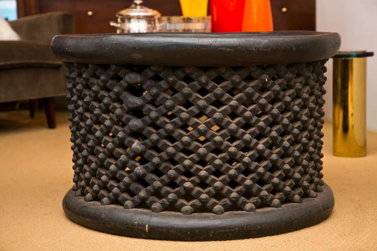 Central African Cameroon Drum Cocktail Table