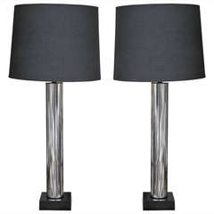 Pair of Mid-Century Chrome Table Lamps