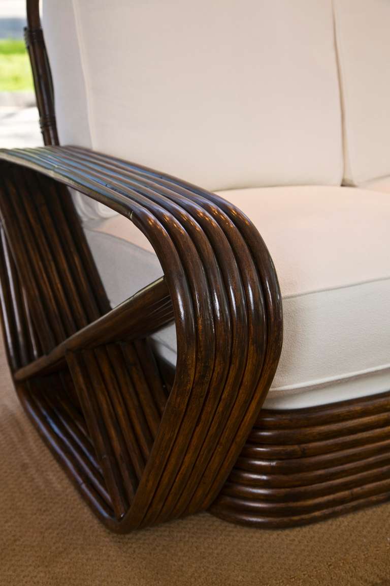Japanese Mid-Century Rattan Loveseat after Paul Frankl