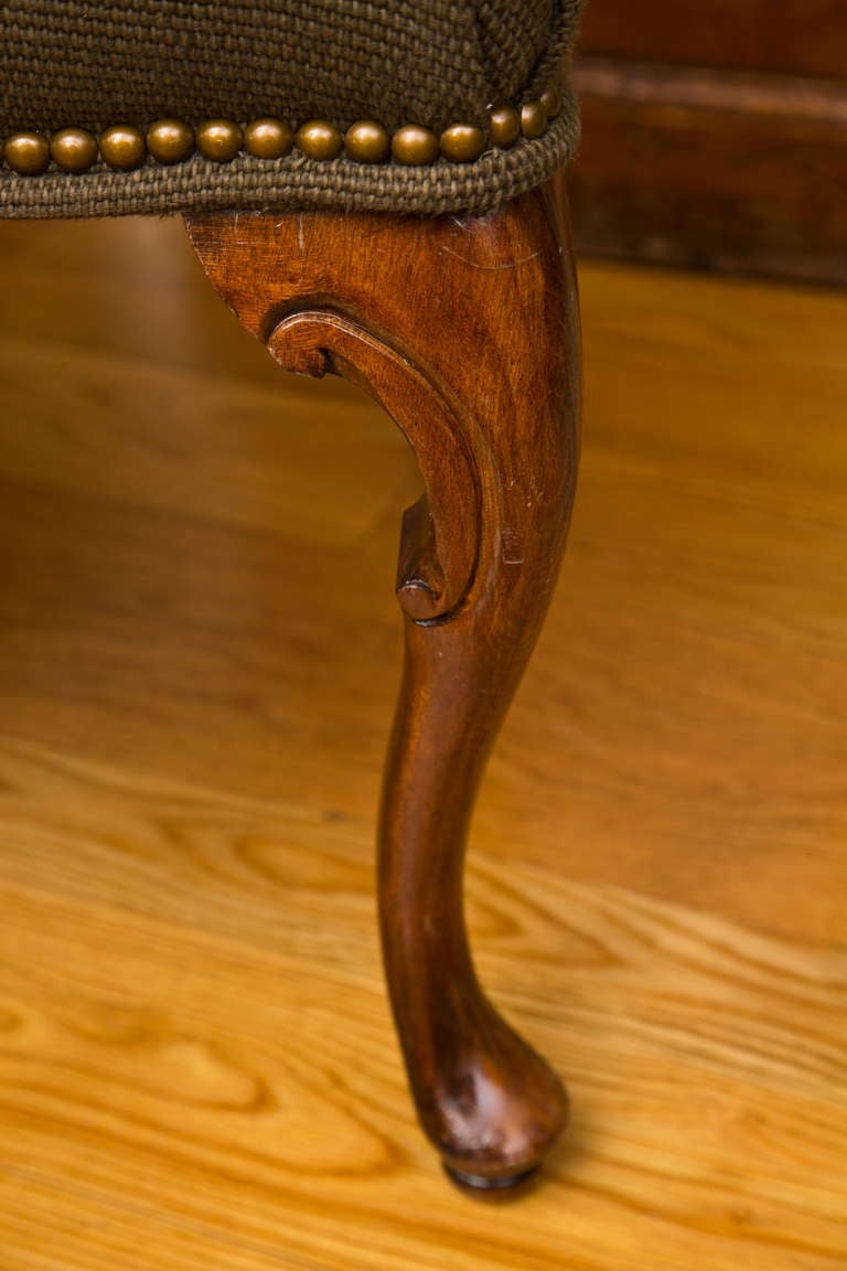 19th Century Antique French-Style Walnut Bench
