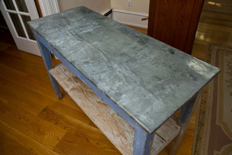 zinc top potting table