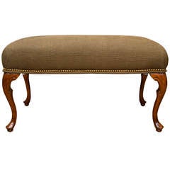 Antique French-Style Walnut Bench