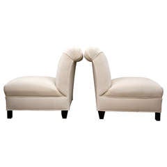 Pair of Vintage Slipper Club Chairs