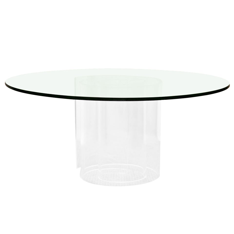 Mid-Century Snail Base Lucite Cocktail Table
