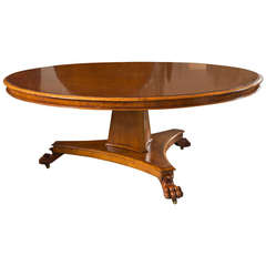 Neoclassical Style Burl Pedestal Center or Dining Table