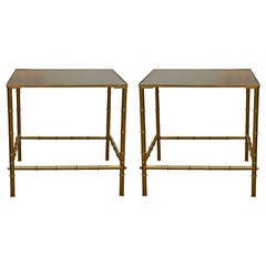 Pair of 1960's Faux-Bamboo End Tables