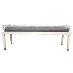 Vintage Henredon Bench in White Lacquer