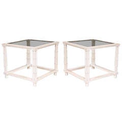 Pair of Mid-Century Faux Bamboo Tables