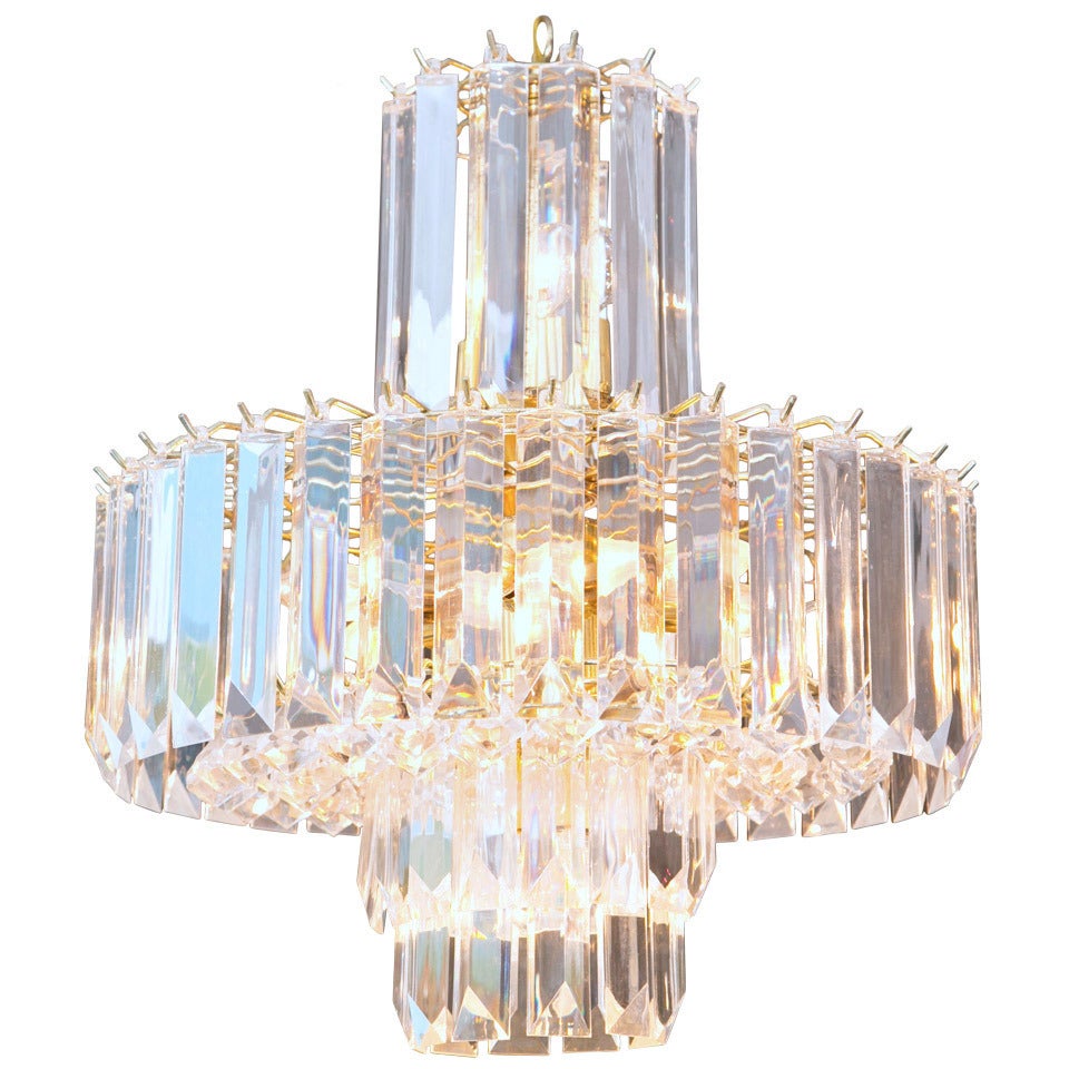 Mid-Century Tiered Lucite Chandelier