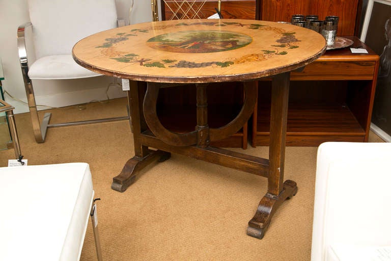 19th Century Antique French Painted Wine Table