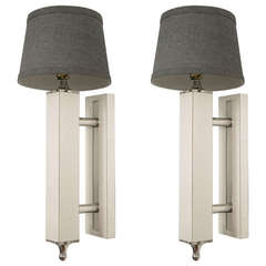  Pair of Midcentury Wall Sconce with Lucite Accents