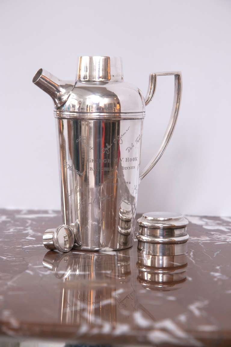 Collectors Cocktail Shaker, Dated Paris, 1952