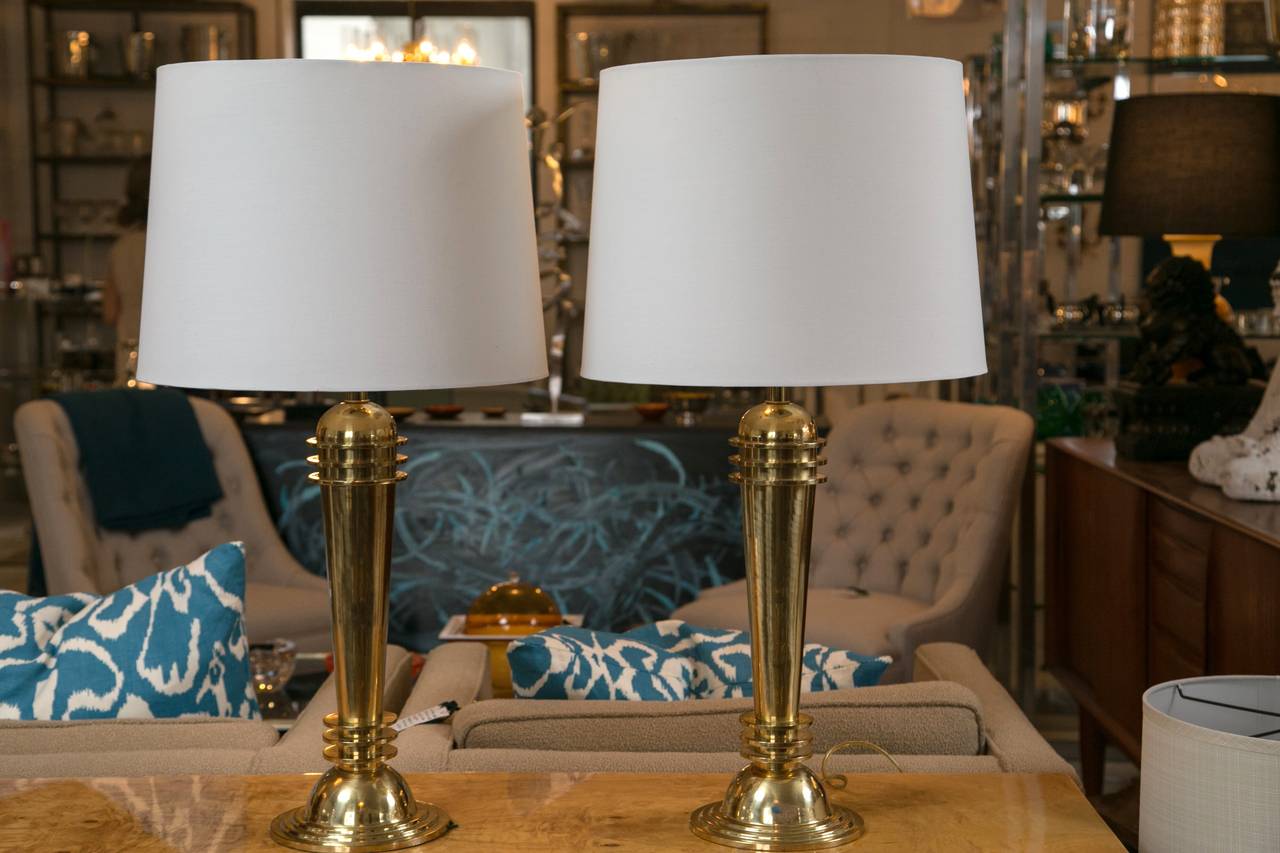 Art Deco Brass Buffet Lamps For At 1stdibs A Pair Of Lovely Brass Art Deco Inspired Buffet Lamps That Ll Shimmer With