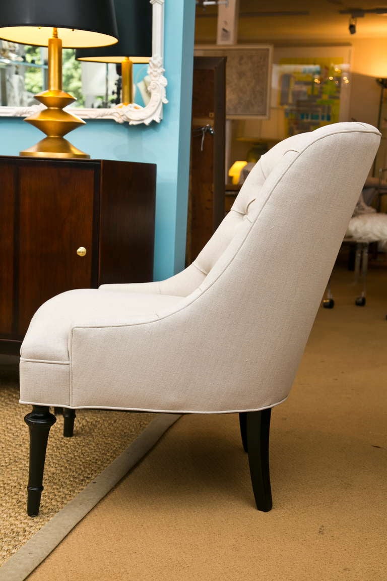 Mid-Century Slipper Chairs, Pair For Sale at 1stdibs