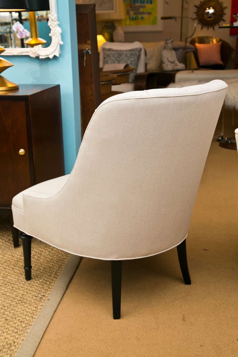 Mid-Century Slipper Chairs, Pair For Sale at 1stdibs
