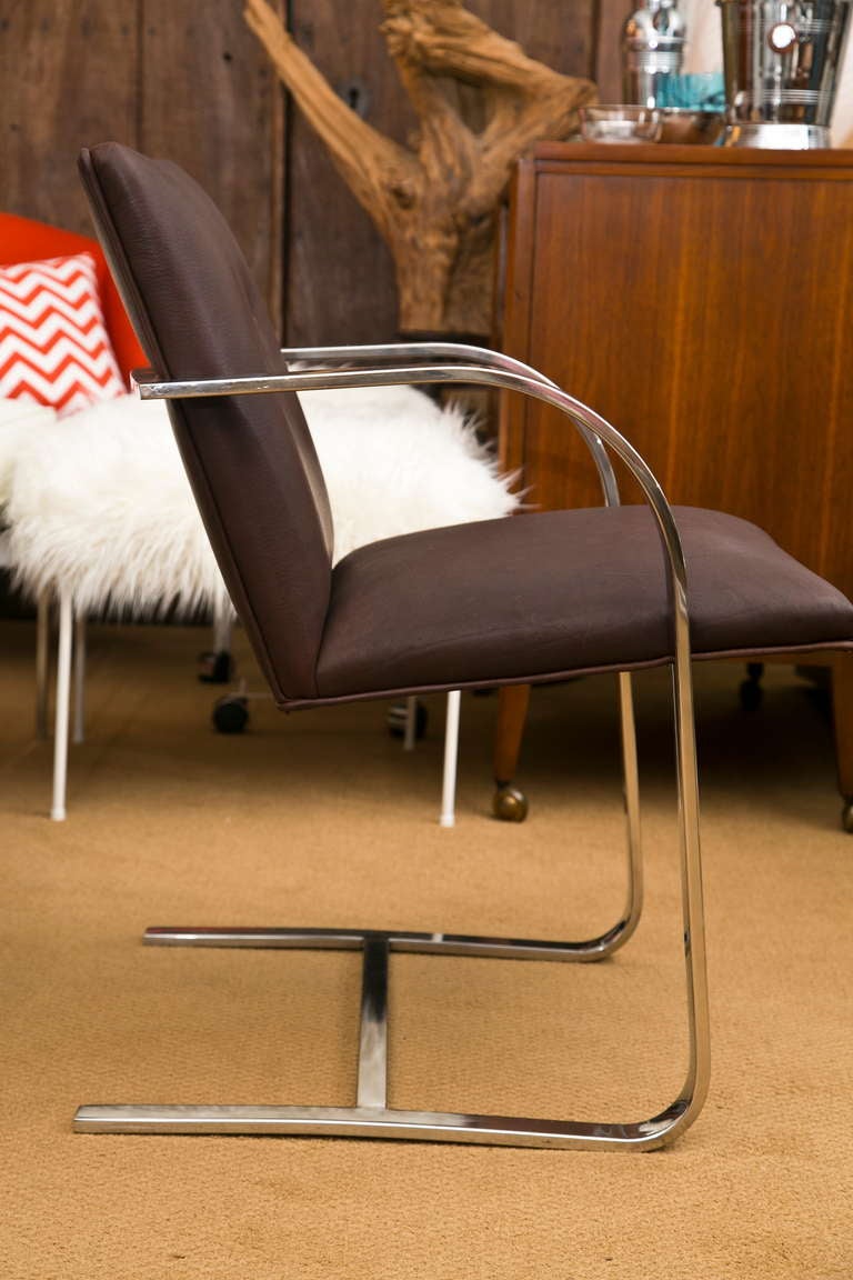 American Brno Style Chair Pair in Chocolate Leather