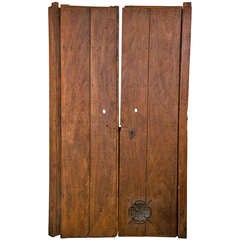 Retro Pair of Iron Wood Doors