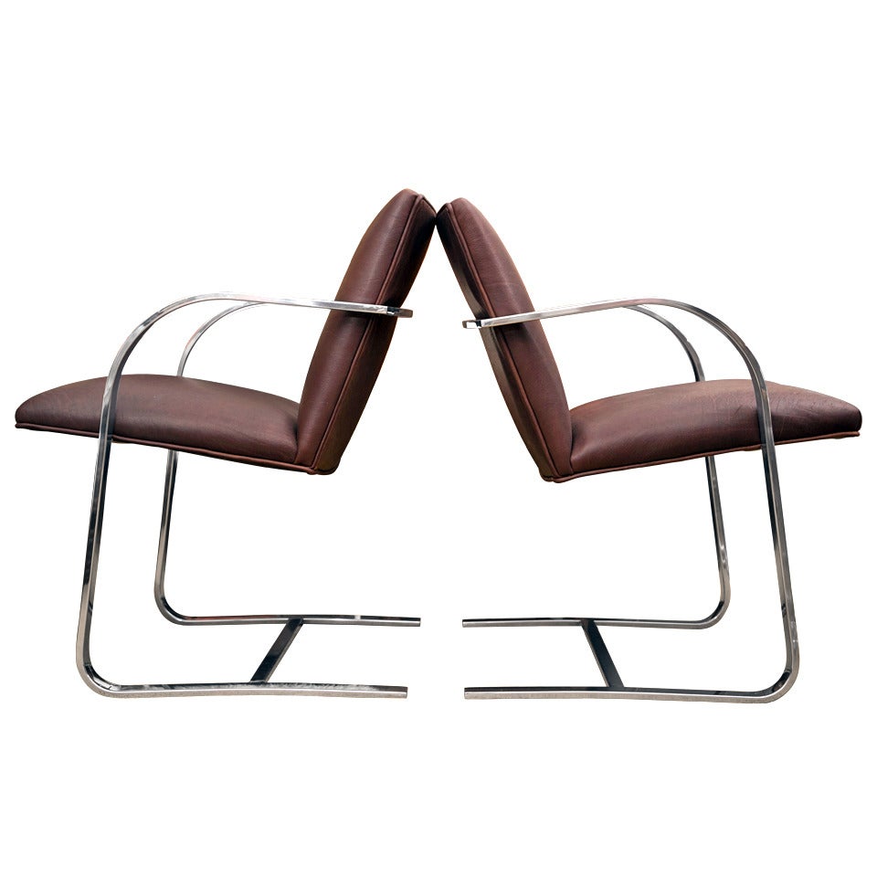 Brno Style Chair Pair in Chocolate Leather