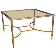 Mid-Century Chrome/ Brass Cocktail Table