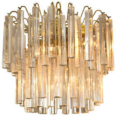 Mid-Century Venini Style Prism Chandelier