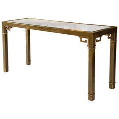Mid-Century Brass Sofa or Console Table by Mastercraft Furniture