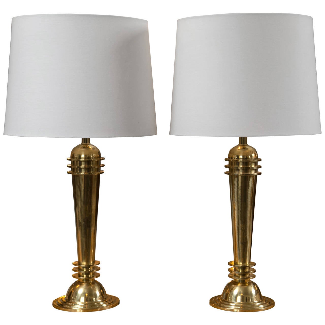 Art Deco Brass Buffet Lamps For Sale at 1stDibs