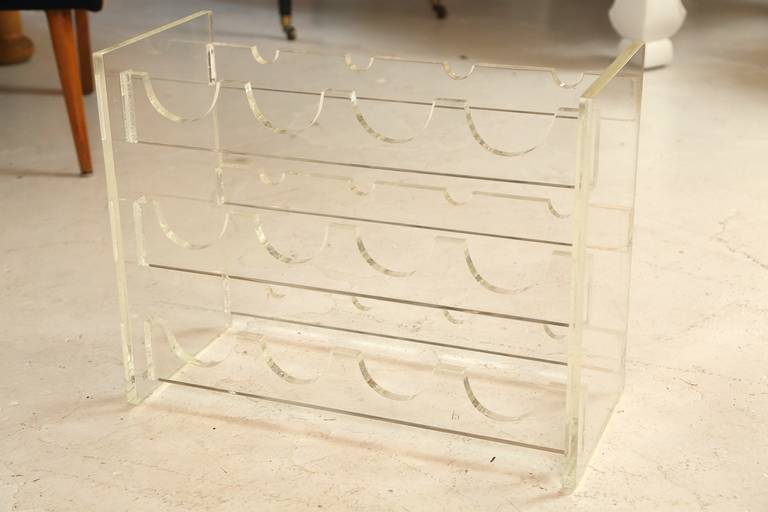 Mid-Century Lucite Wine Rack