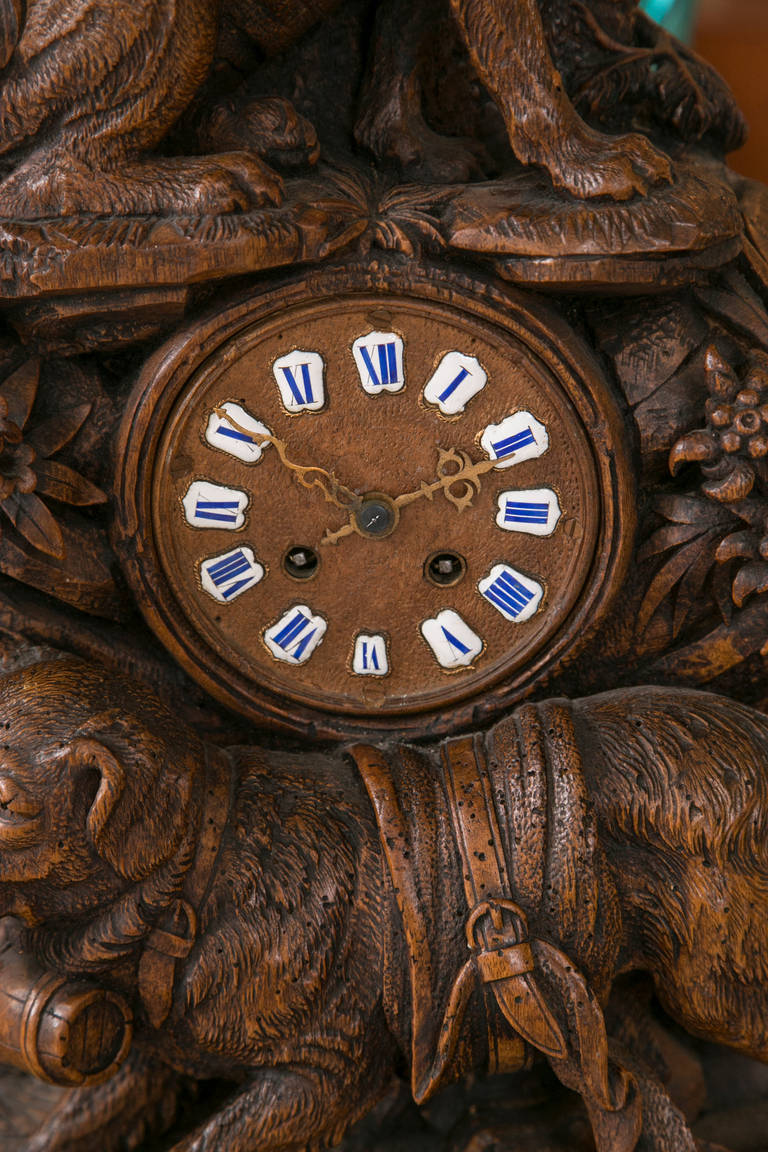 Swiss Very Fine Antique Black Forest Mantle Clock